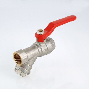 Кран шаровой Valtec со встроенным фильтром стальная рукоятка 3/4 вн.-вн. (VT.292.N.05)