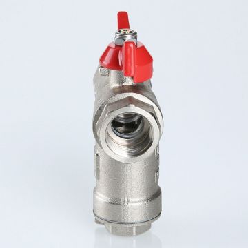 Кран шаровой Valtec (Вальтек) со встроенным прямым фильтром рукоятка бабочка 3/4″ вн.-вн. (VT.294.N.05)