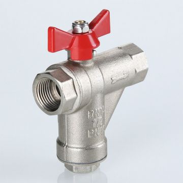 Кран шаровой Valtec (Вальтек) со встроенным прямым фильтром рукоятка бабочка 3/4″ вн.-вн. (VT.294.N.05)