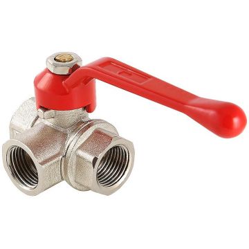 Кран шаровой Valtec (Вальтек) трехходовой тип L 1/2″ вн.-вн.-вн. (VT.360.N.04)