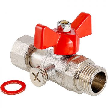 Кран шаровой Valtec (Вальтек) для подключения манометра 1/2″нар -1/4″вн. (VT.806.N.0402)