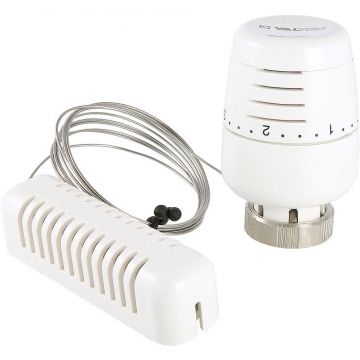 Термоголовка Valtec (Вальтек) с выносным настенным датчиком диап. регул-ки 65 - 28°C жидкостная (VT.5010.0.0)