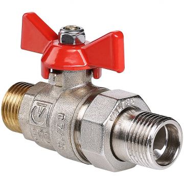 Кран шаровой Valtec (Вальтек) Base с полусгоном 1/2″ нар.-нар. (VT.226.N.04)