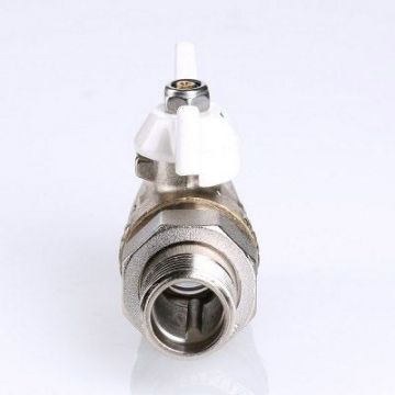 Кран шаровой Valtec (Вальтек) Base с полусгоном 3/4″ вн.-нар. белая рукоятка (VT.227.NW.05)