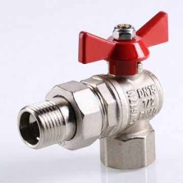 Кран шаровой Valtec (Вальтек) Base угловой с полусгоном 1″ вн.-нар. (VT.228.N.06)