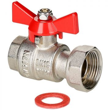 Кран шаровой Valtec (Вальтек) с накидной гайкой 1/2″x3/4″ вн.-вн. (VT.241.N.0405)