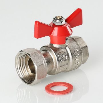 Кран шаровой Valtec (Вальтек) с накидной гайкой 1/2″x3/4″ вн.-вн. (VT.241.N.0405)