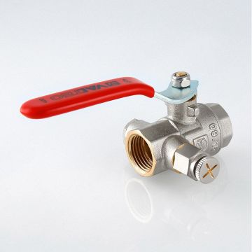 Кран шаровой Valtec (Вальтек) Base с дренажом и воздухоотводчиком 1/2″ вн.-вн. (VT.245.N.04)