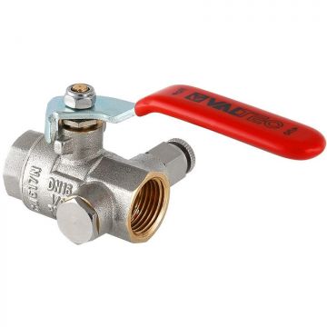 Кран шаровой Valtec (Вальтек) Base с дренажом и воздухоотводчиком 1″ вн.-вн. (VT.245.N.06)
