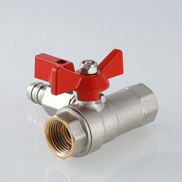 Кран шаровой Valtec (Вальтек) с обратным клапаном и дренажом 1/2″ вн.-вн. (VT.248.N.04)