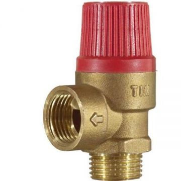 Клапан предохранительный Tim для отопления 1/2ш-6бар красный (BL22MF-K-6)