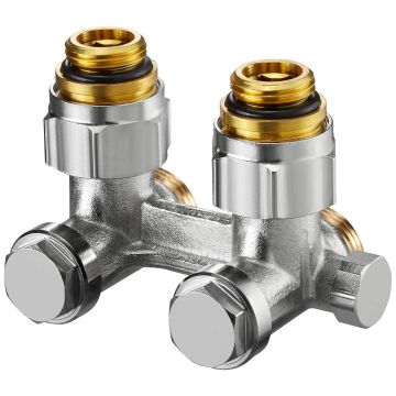 Вентиль Oventrop (Овентроп) Multiflex F ZBU-запорно-присоединительный, для заполнения, слива угловой НР-НР 1/2 x 3/4 дюйма (1015994)