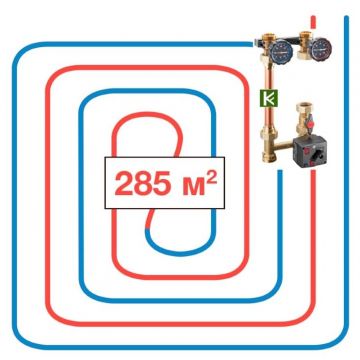 Насосная группа Oventrop (Овентроп) Regumat MF-180 DN 25 с 3-х ходовым смесителем с сервоприводом, с шаровым краном перед насосом (1354260)