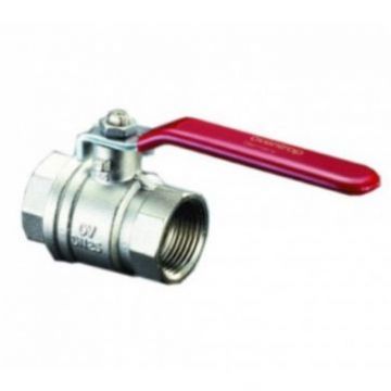 Кран шаровой Oventrop (Овентроп) Optibal, полнопроходной, DN-8, 1/4″, ВВ, PN, бар-16, ручка-рычаг из оцинкованной стали, латунь, никелированный (1076002)