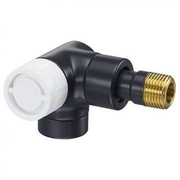 Вентиль на обратную подводку Oventrop (Овентроп) Серия E угловой трехсторонний, левое присоединение Kvs 1 ,DN 15 1/2 x 1/2 дюйма PN 10 антрацит (1163432)