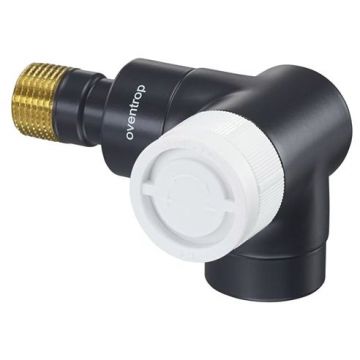 Вентиль на обратную подводку Oventrop (Овентроп) Серия E угловой трехсторонний, правое присоединение Kvs 1 ,DN 15 1/2 x 1/2 дюйма PN 10 антрацит (1163433)