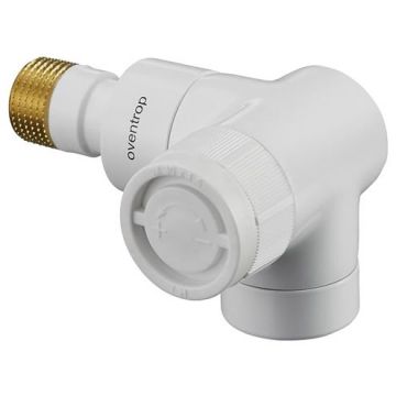 Вентиль на обратную подводку Oventrop (Овентроп) Серия E угловой трехсторонний, правое присоединение Kvs 1 ,DN 15 1/2 x 1/2 дюйма PN 10 белый (1163463)