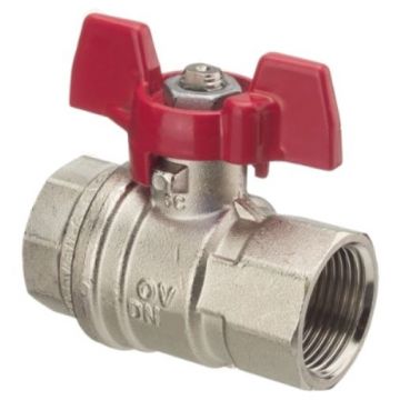 Кран шаровый Oventrop (Овентроп) Optibal полнопроходной, маховик ручка-бабочка Kvs 99 DN 32, G 1 1/4 дюйма ВР-ВР (1076110)