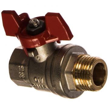 Кран шаровый Oventrop (Овентроп) Optibal полнопроходной, маховик ручка-бабочка Kvs 67 DN 25, G 1 дюйм ВР-НР (1076308)