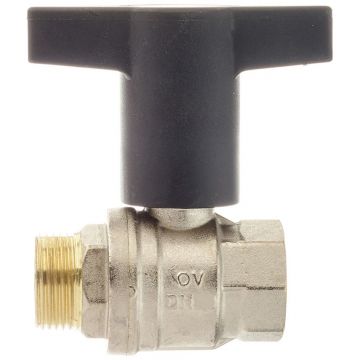 Кран шаровый Oventrop (Овентроп) Optibal полнопроходной, маховик пластмассовый Kvs 99 DN 32, 1 1/4 дюйма ВР-НР (1077310)