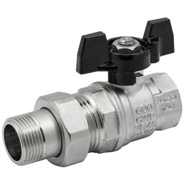 Кран шаровой Elsen (Элсен) , Strong T, 1″, НВ, ручка-бабочка, с разъемным соединением