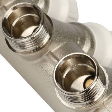 Коллектор распределительный Itap (Итап) регулируемый, никелированная латунь с 3 выходами (3/4 дюйма x 1/2 дюйма) 465/3