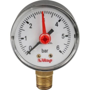 Манометр Itap (Итап) боковое подключение 0-6 бар 1/4 дюйма 482R