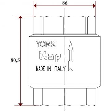 Клапан обратный Itap YORK пружинный муфтовый с пластиковым седлом 1 1/4 дюйма 103