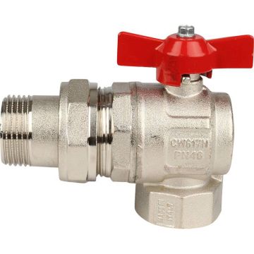 Кран шаровой Itap (Итап) IDEAL угловой с накидной гайкой полнопроходной (бабочка) 1″ дюйма 298