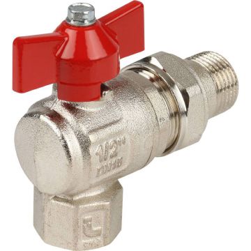 Кран шаровой Itap (Итап) IDEAL угловой с накидной гайкой полнопроходной (бабочка) 1/2 дюйма 298