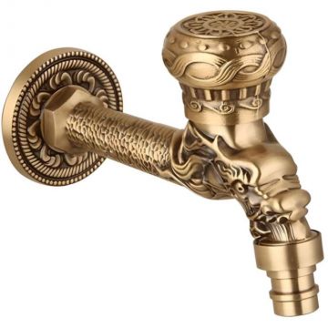 Кран с носиком ретро бронза (длинный латунь) 1/2 Vieir (Виеир) (VR321)