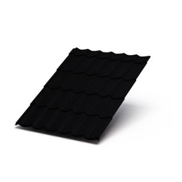 Металлочерепица Россия Монтеррей, 1180х1100х0,35 мм односторонняя, покрытие полиэстер 25 мкм RAL-7016 Антрацит (м2)