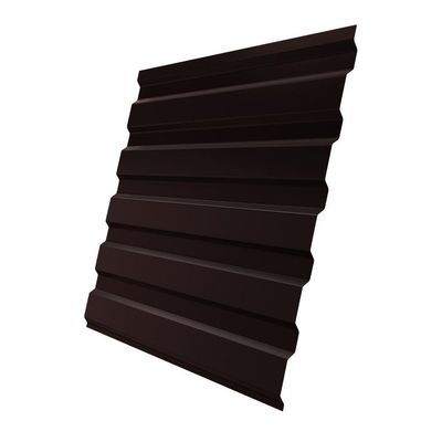 Профнастил С20А оцинкованный односторонний 2000х1150 мм толщина 0,25 мм RAL 8017 Коричневый