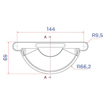 Заглушка желоба NIKA D125 Красная (RAL3005)