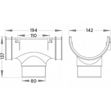 Воронка желоба Fineber (Файнбер) D80 Ral 8017 (FBRW.RO.80.8017) 1 шт