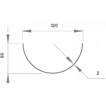 Желоб водосточный Fineber (Файнбер) D120 3000 мм Ral 8017 (FBRW.G.3000.120.8017) 1 шт