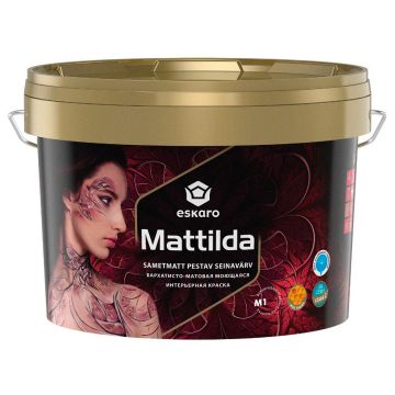 Краска интерьерная Eskaro Mattilda Бархатисто-матовая моющаяся База A 9,5 л Краска интерьерная Eskaro Mattilda Бархатисто-матовая моющаяся База A 9,5 л