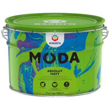 Краска интерьерная для потолков Eskaro Moda Absolut Matt матовая база А белая 9 л Краска интерьерная для потолков Eskaro Moda Absolut Matt матовая база А белая 9 л
