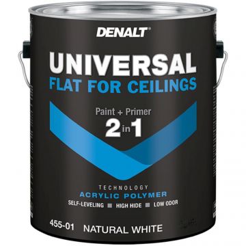 Краска для потолков Denalt Universal Flat For Ceiling 455-01 суперматовая супербелая 7,5 л