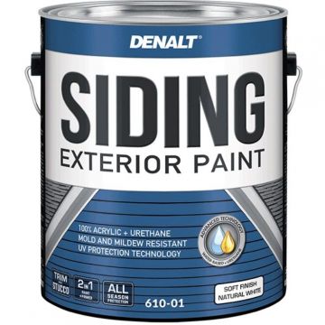 Краска фасадная Denalt Siding Exterior Paint 610-01 платиновый блеск белая 18,9 л