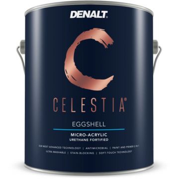 Краска для стен и потолков Denalt Celestia Eggshell 42-01 суперпрочная гипоаллергенная с микрограннулами уретана яичная скорлупа белая 18,9 л