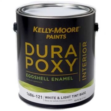 Краска антивандальная для стен и потолков Kelly-Moore Paints DuraPoxy Interior ультраматовая база white & light tint base (1600-121-1G) 3,78 л