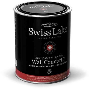 Краска для стен и потолков моющаяся Swiss Lake Wall Comfort 7 матовая 0,9 л Краска для стен и потолков моющаяся Swiss Lake Wall Comfort 7 матовая 0,9 л
