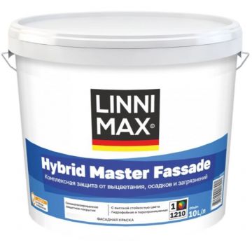 Краска силикон модифицированная для наружных работ Linnimax Hybrid Master Fassade / Гибрид Мастер Фасад База 1 10 л