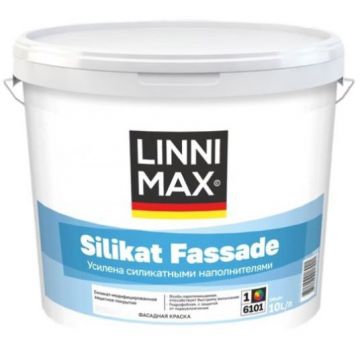 Краска силикат-модифицированная для наружных работ Linnimax Silikat Fassade / Силикат Фасад База 1 10 л