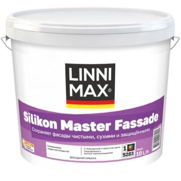 Краска силиконовая для наружных работ Linnimax Silikon Master Fassade / Силикон Мастер Фасад База 1 10 л
