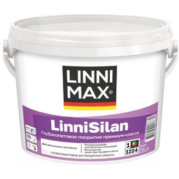 Краска водно-дисперсионная для внутренних работ Linnimax LinniSilan / ЛинниСилан База 1 2,5 л