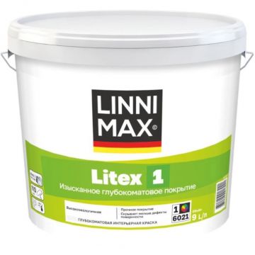 Краска водно-дисперсионная для внутренних работ Linnimax Litex 1 / Литекс 1 База 1 9 л