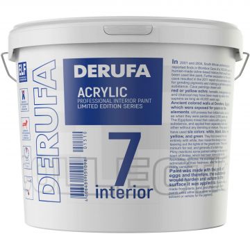 Краска интерьерная Derufa Professional Интерьер-7 (SM) шелковисто-матовая белая База А 2,7 л