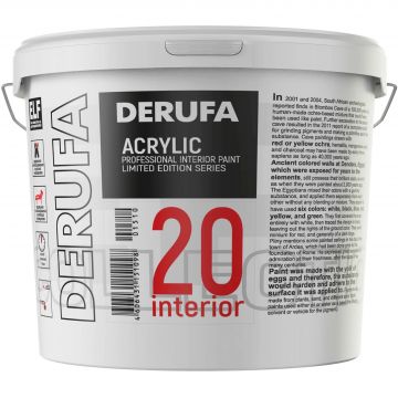 Краска интерьерная Derufa Professional Интерьер-20 (SG) шелковисто-глянцевая белая База А 9 л